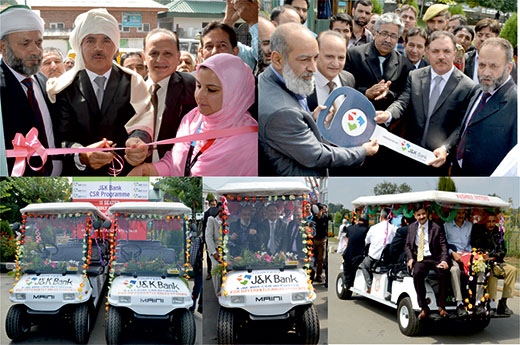 J&K Bank donates electric cars for specially-abled to Kashmir Univ…
