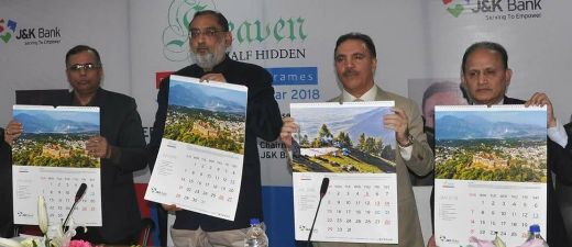 Dr Drabu unveils J&K Bank Wall Calendar 2018