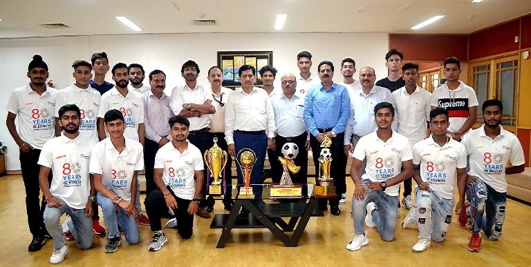 J&K Bank CMD felicitates football academy in Jammu
