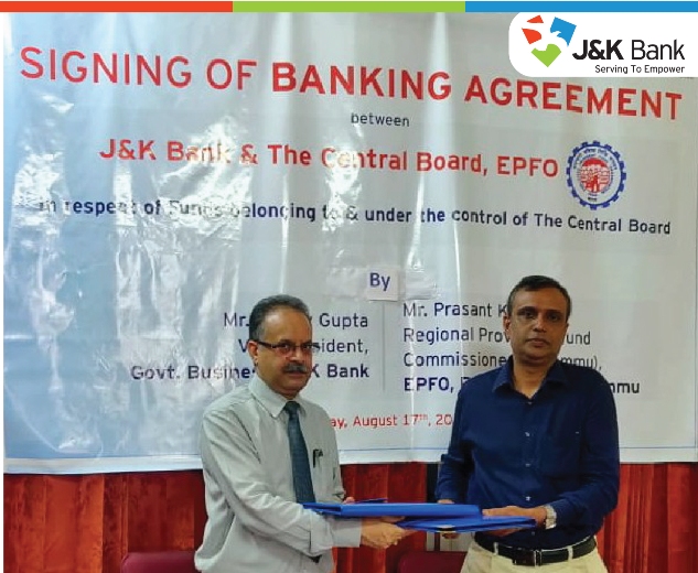 J&K Bank inks agreement with Central Board, EPFO to act as provide…