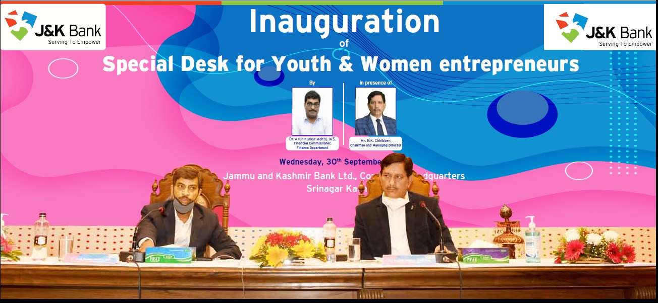 J&K Bank starts Special Desks for youth and women entrepreneurs