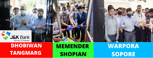 J&K Bank  commissions three more business units in Kashmir