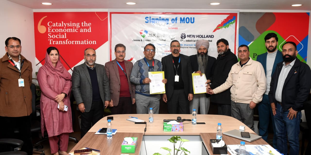 J&K Bank signs MoU with CNH Industrial to boost agricultural finan…