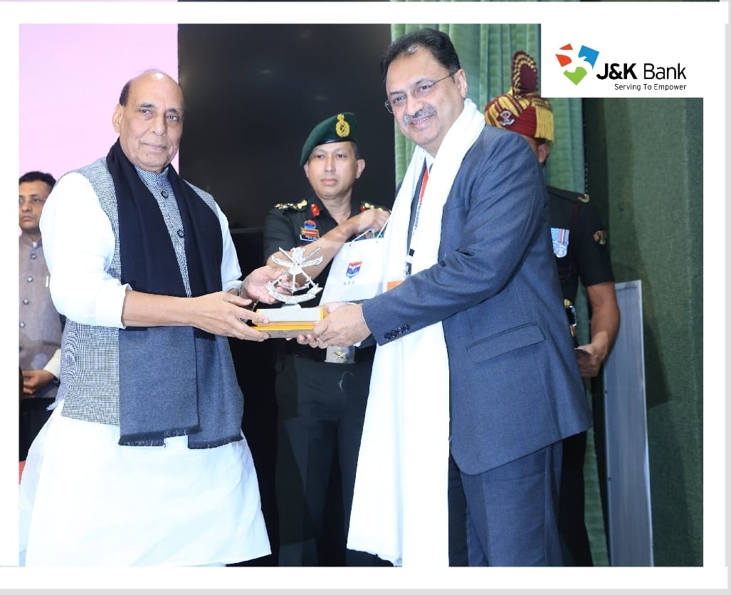 Defence Minister Rajnath Singh honours J&K Bank for supporting edu…
