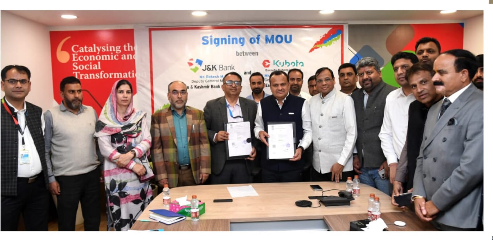 J&K Bank ties-up with Escorts Kubota Ltd to boost agricultural fin…
