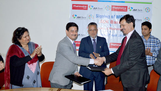 J&K Bank, Mahindra & Mahindra sign MoU for car loans and comme…