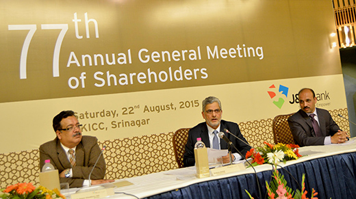 J&K Bank holds 77th AGM, approves 210 pc dividend. Ab. Majid Mir,…