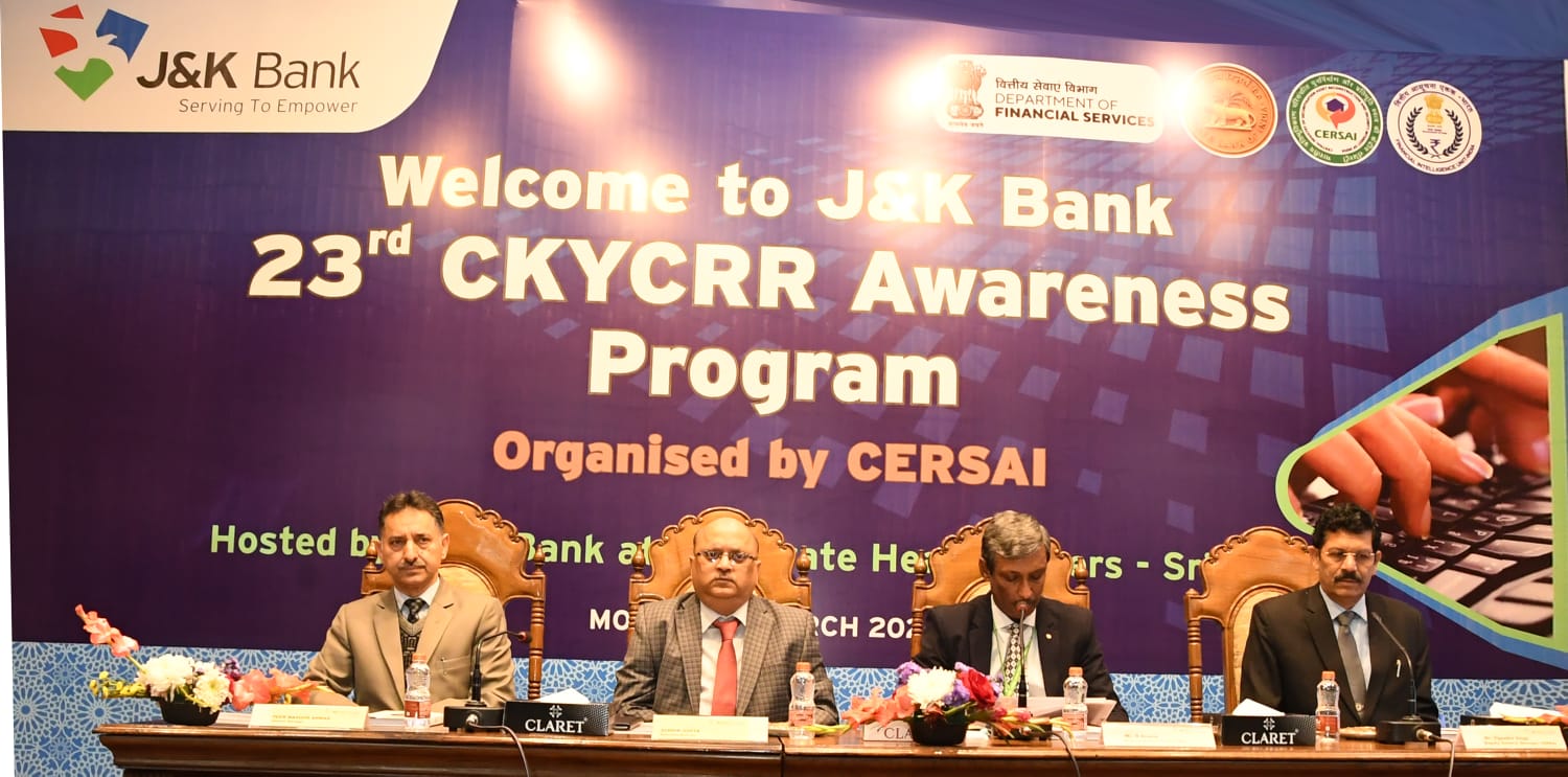 J&K Bank hosts CERSAI’s 23rd CKYC Awareness Programme at CHQ  Exec…